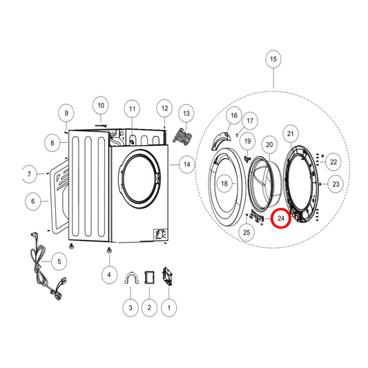 H0020100677 Fisher & Paykel Washing Machine Door Hinge