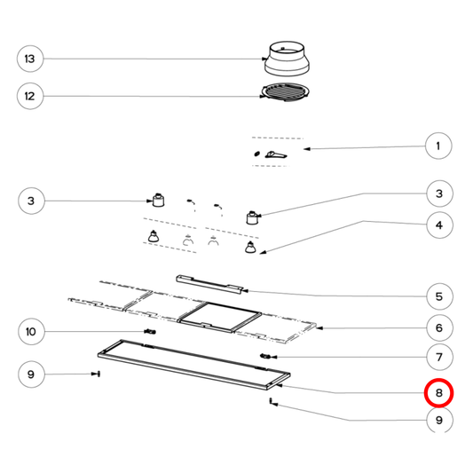 4055068037 AEG Rangehood Filter Frame Assembly