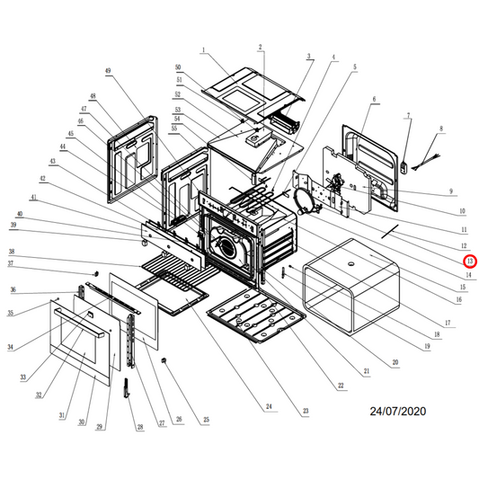 30101200167 Belling, Technika, Viali Oven Fan Forced Heating Element 1800W - SE328