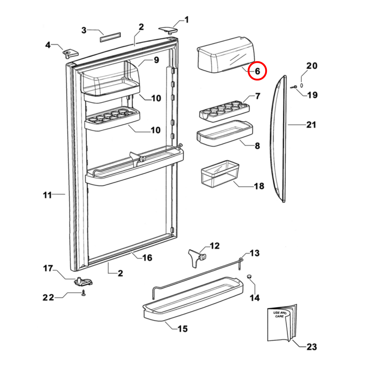 315017 Fisher & Paykel Fridge Dairy Cover Lid Left Right Pair