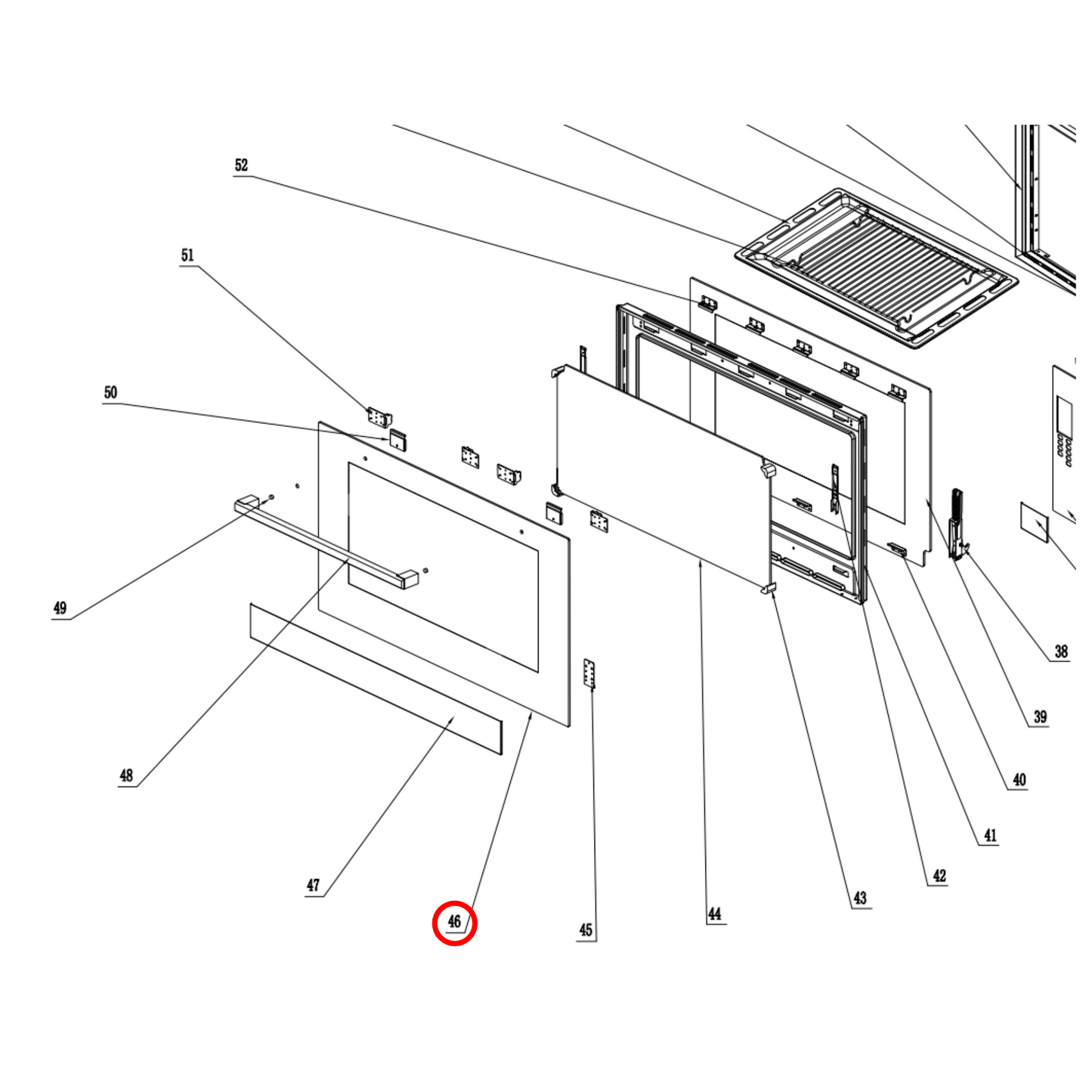 33102159 Euromaid, Technika Oven Outer Door Glass