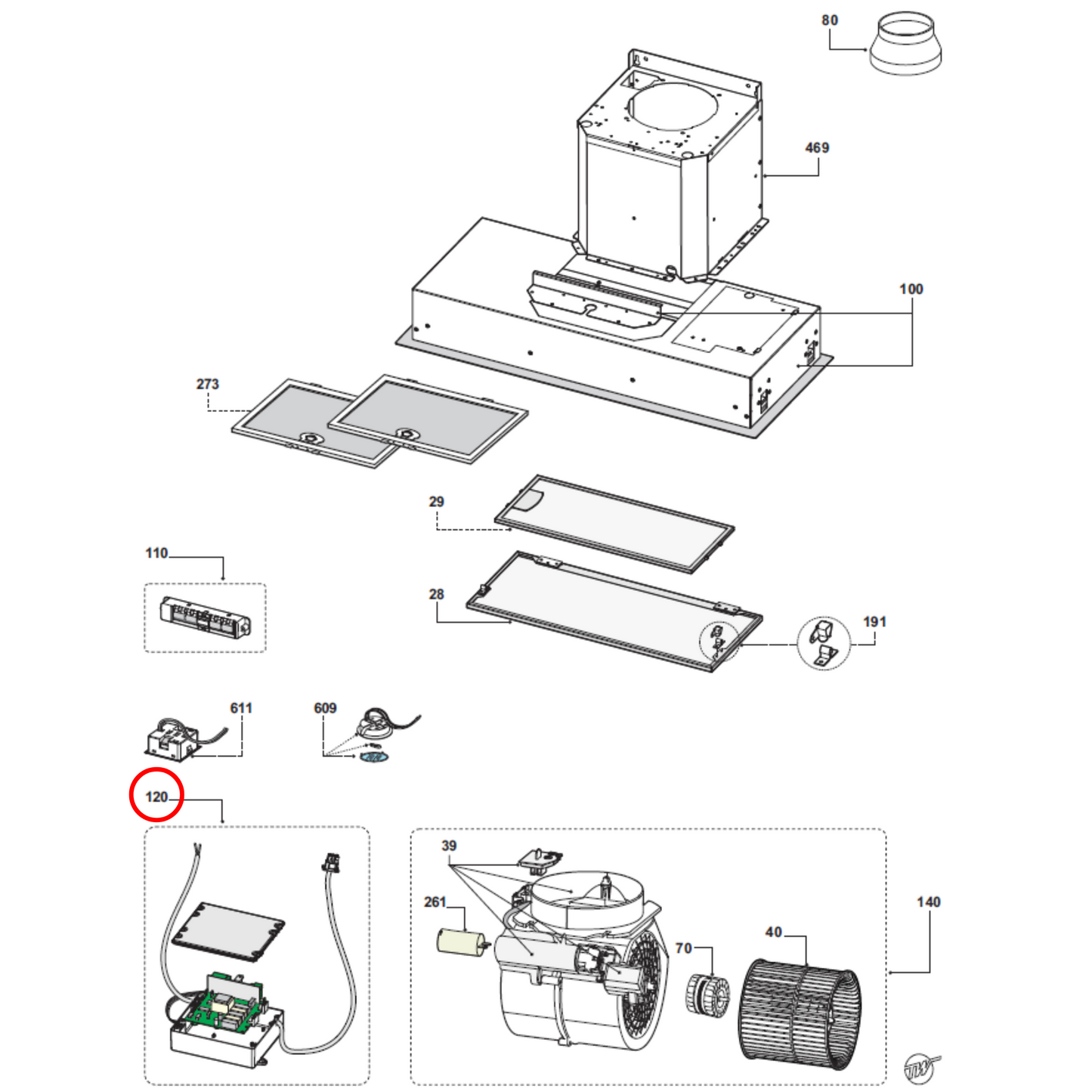 351570 Asko Rangehood Power Printed Circuit Board