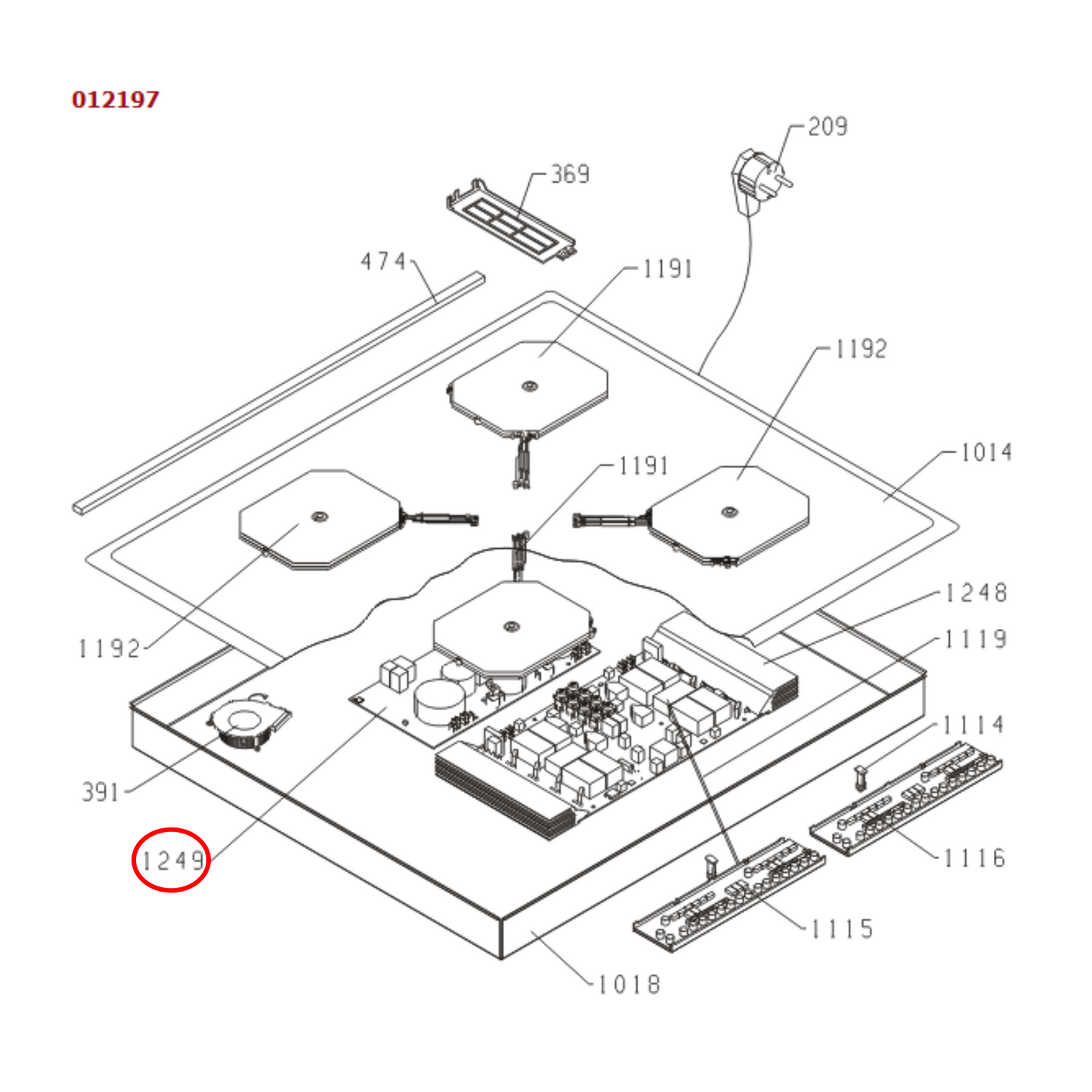 354368 Asko Cooktop Stove Filter PCB Board