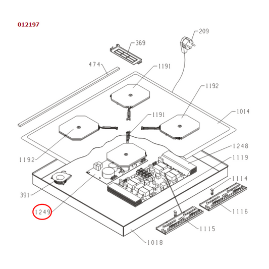 354368 Asko Cooktop Stove Filter PCB Board