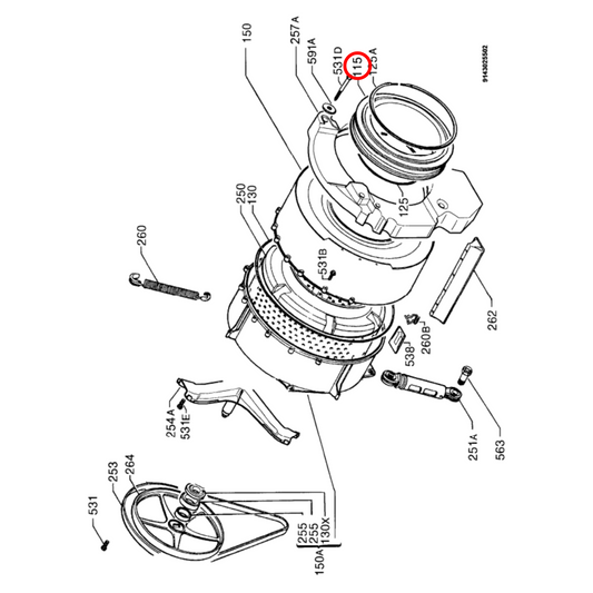 8583790201401 Electrolux Washing Machine Door Seal - 1320041906 - 3790201-40/8