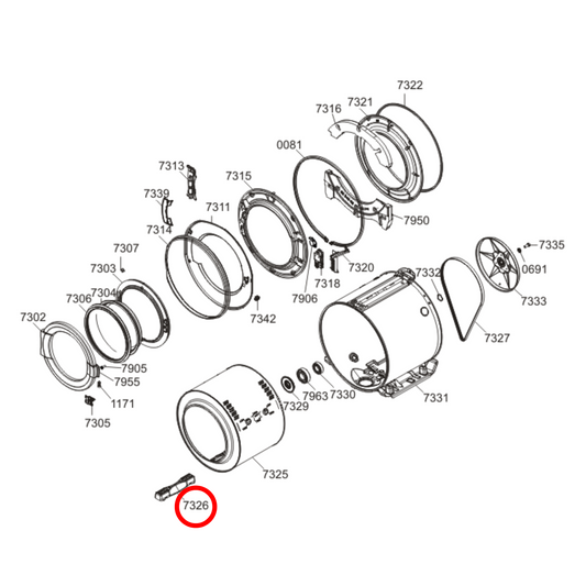 381458 Asko Washing Machine Drum Rib Paddle Lifter
