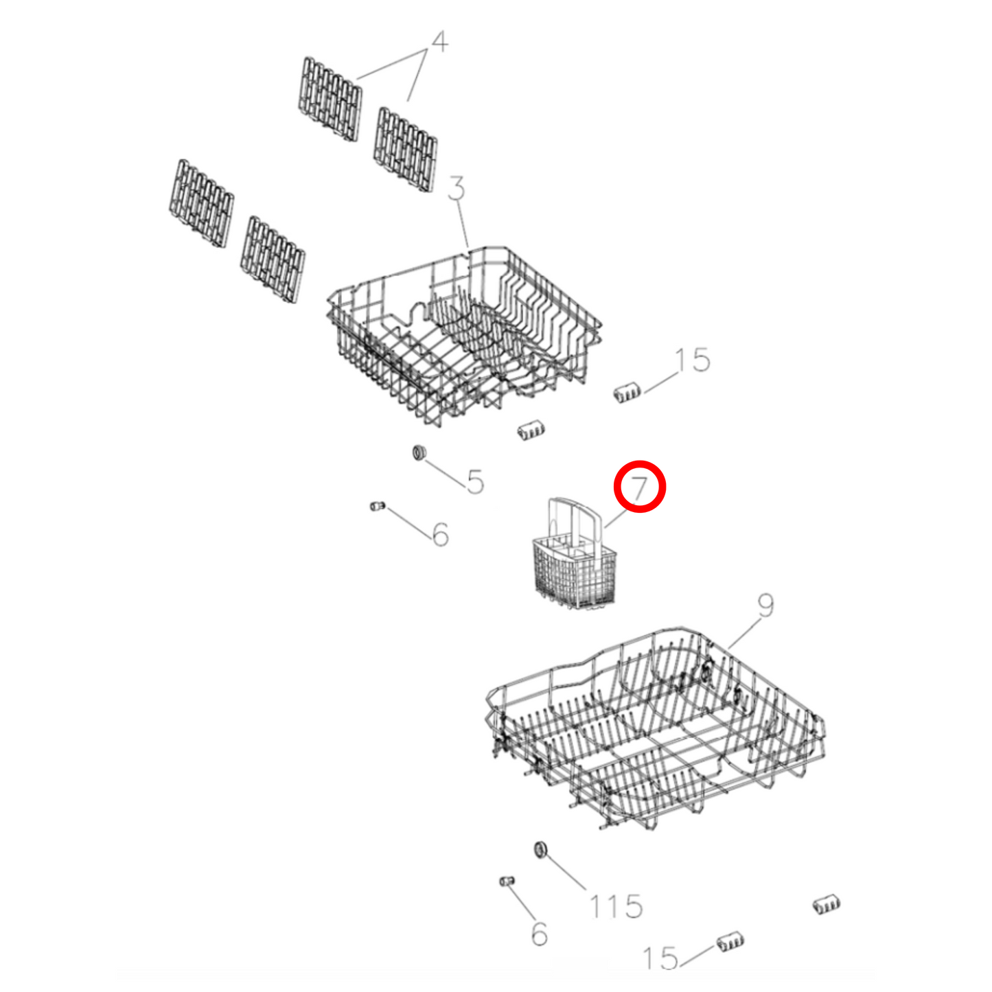 H0120801727 Fisher & Paykel Dishwasher Cutlery Basket - H0120203384