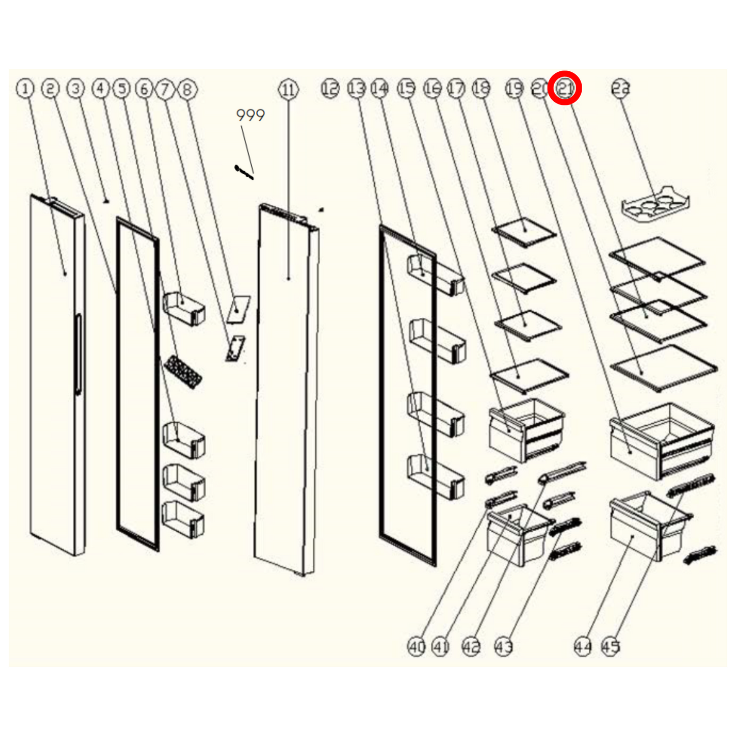 4055563862 Westinghouse Fridge Glass Shelf