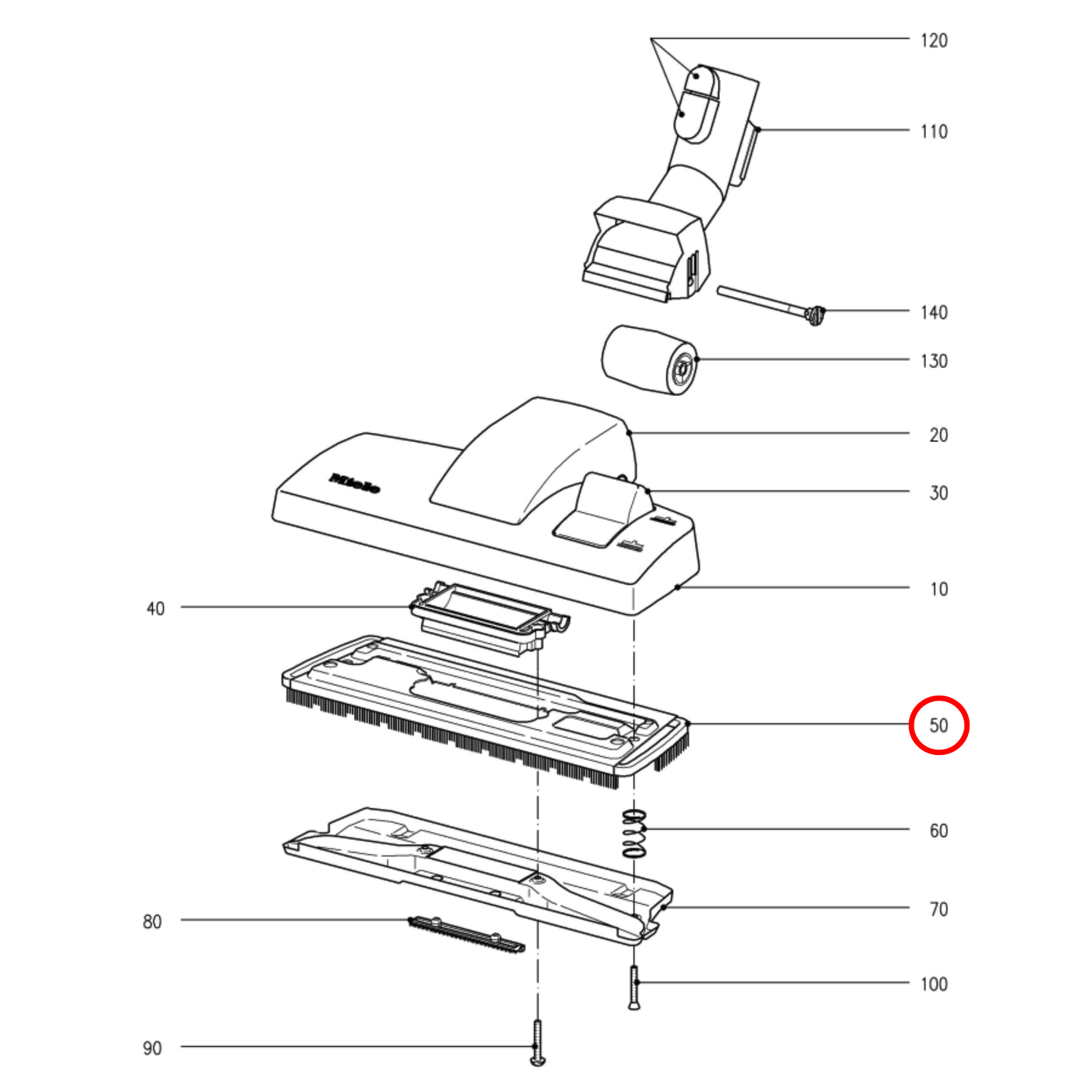 5235463 Miele Vacuum Cleaner Bristle Support Plate - 5235460