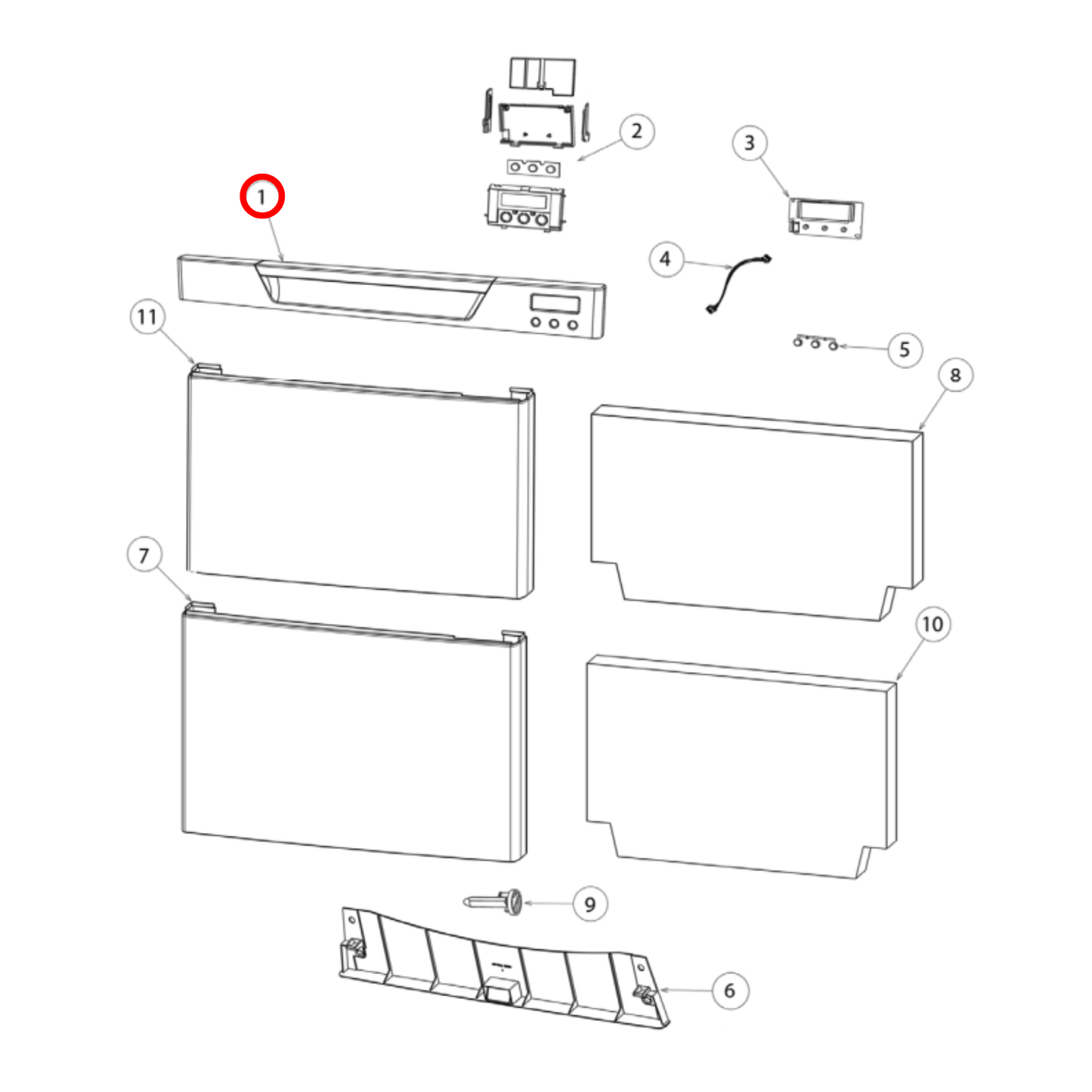 512484P Fisher & Paykel Dishwasher Door Handle Kit Silver Pack of 2 - 522896, 510692