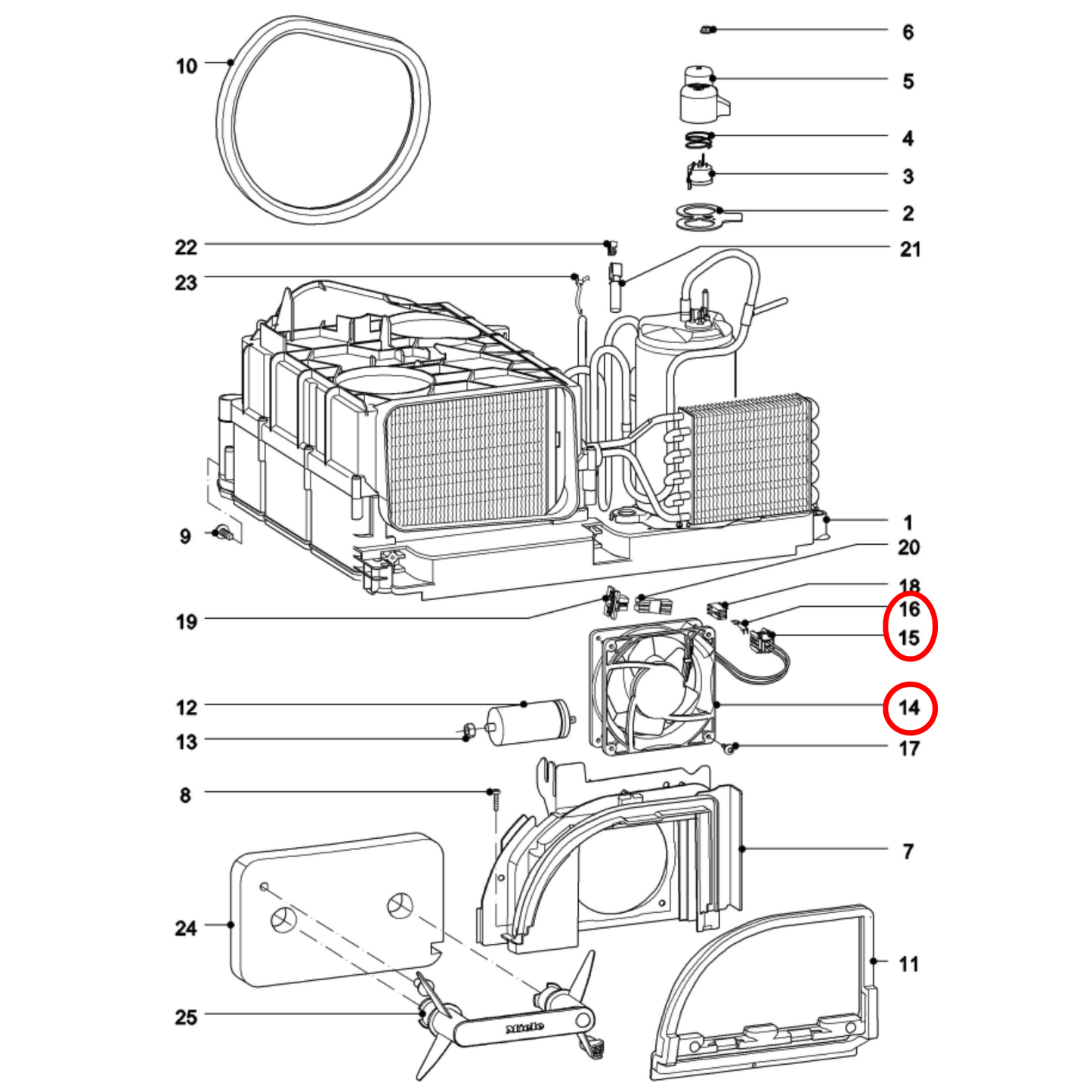 11139530 Miele Dryer Cool Air Fan - 9009410