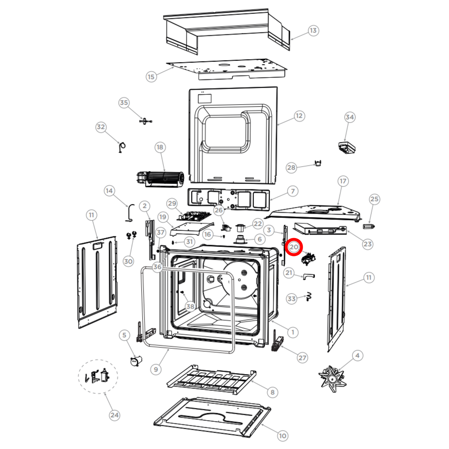 562930 Fisher & Paykel Oven Door Lock - 561917