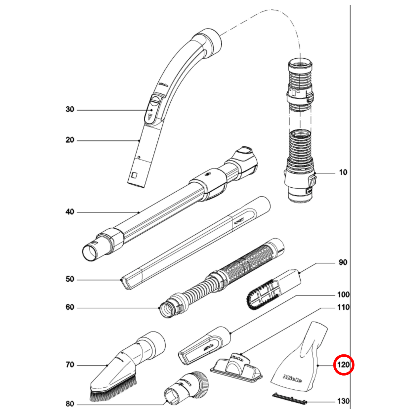 7252280 Miele Vacuum Cleaner Mattress Nozzle