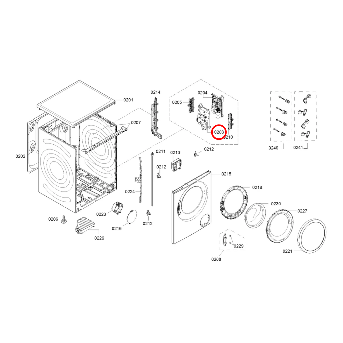 11019472 Bosch Washing Machine PCB Control Module Cover