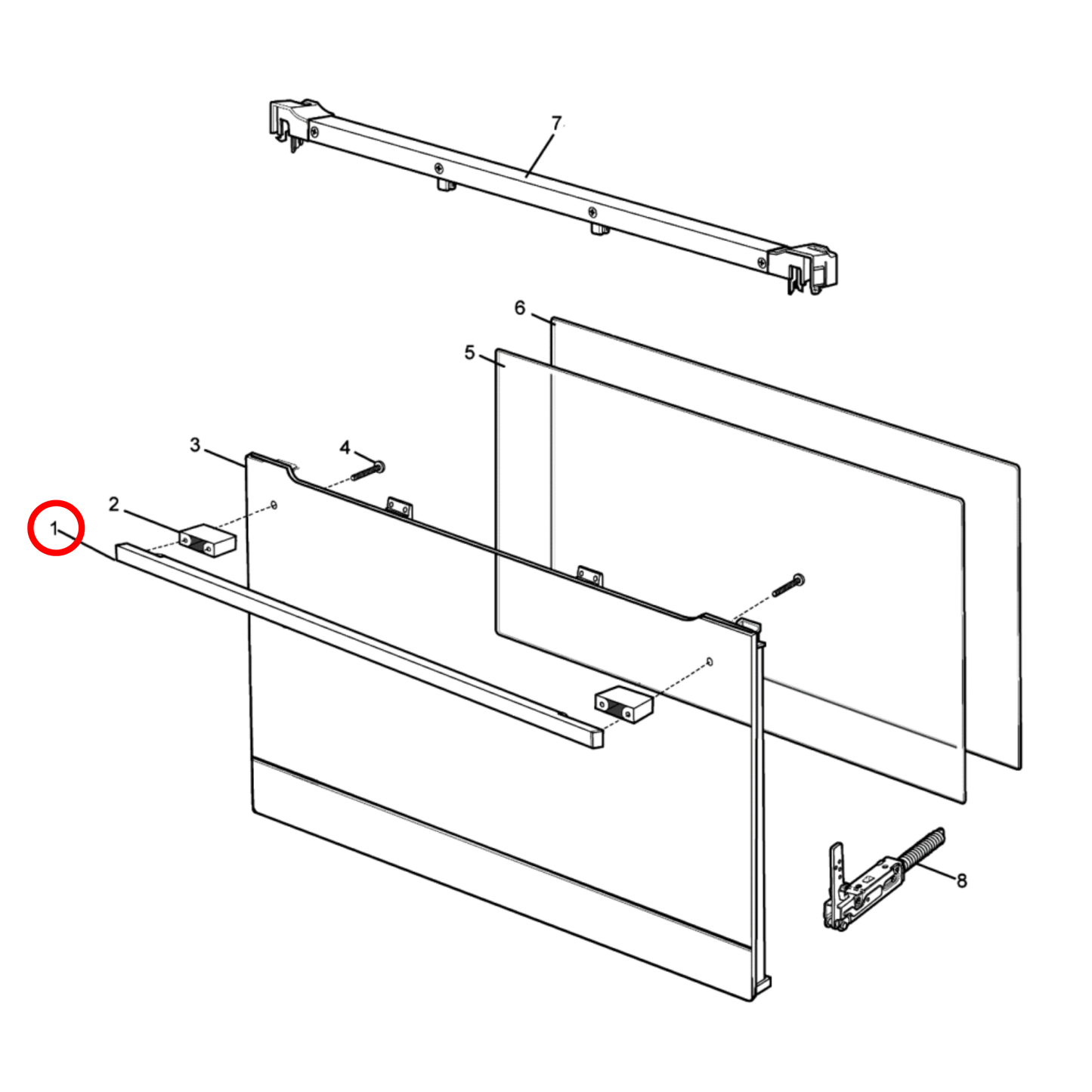 140163344033 Westinghouse Oven Door Handle - A16334403