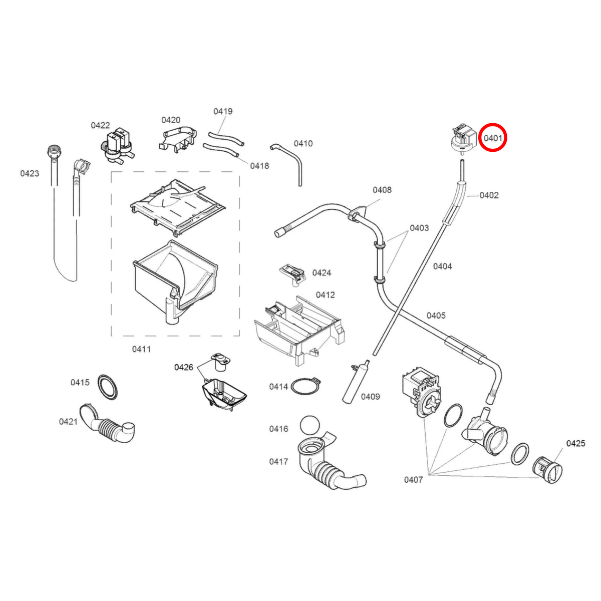 00615924 Bosch Washing Machine Analogue Pressure Sensor
