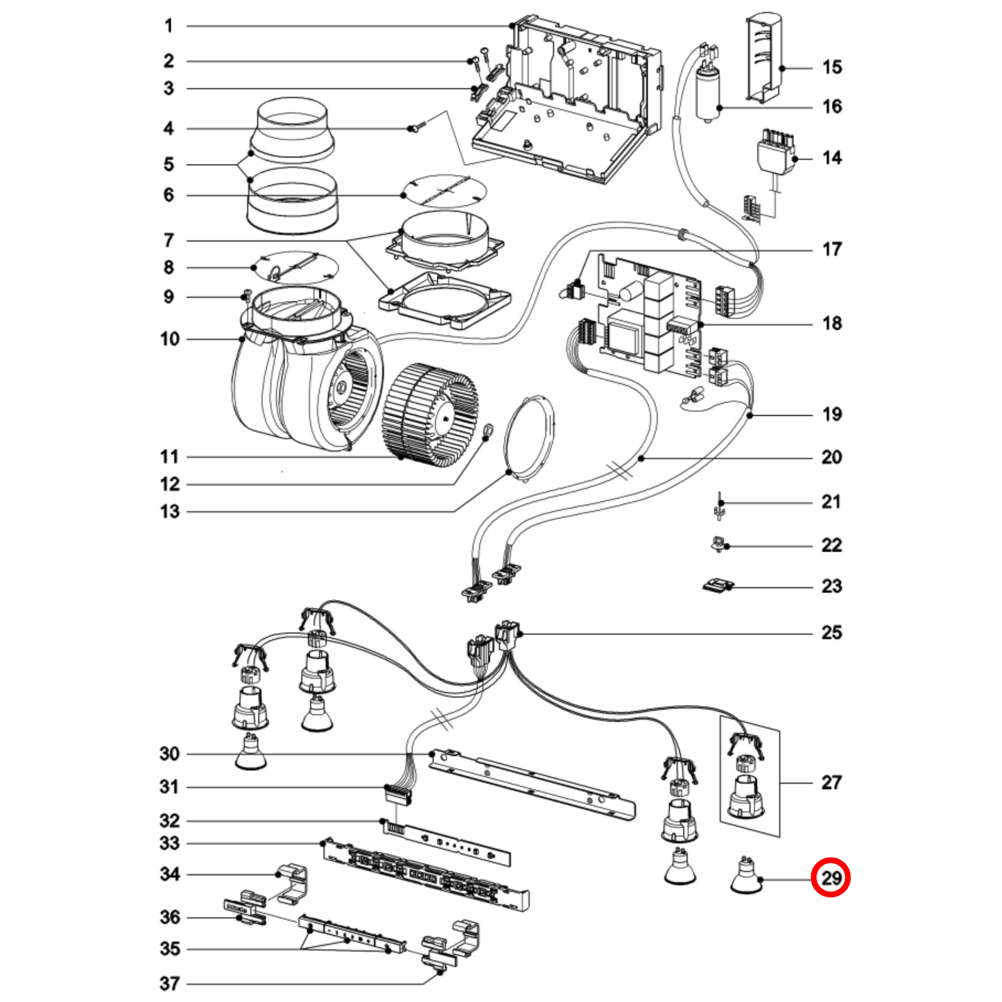 12030550 Miele Rangehood Led Light GU10 240V 3W - 8190670