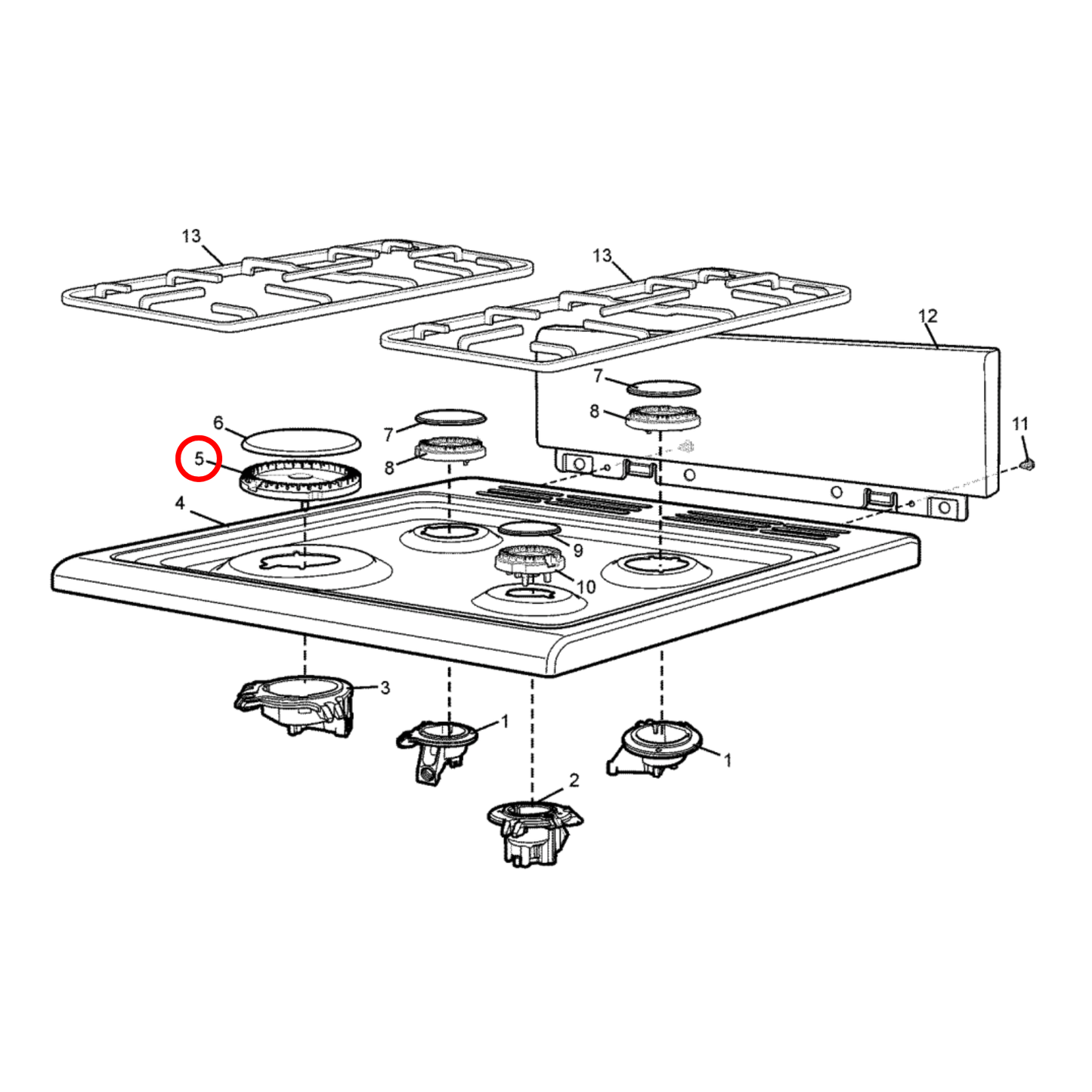 4055563375 Chef, Westinghouse Cooktop Wok Burner Crown - 354013605, 3540047069