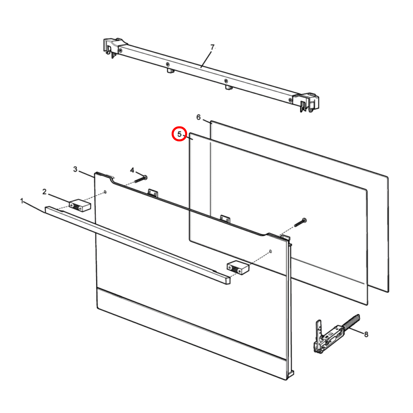 140026687016 AEG, Electrolux, Westinghouse Oven Middle Glass - A02668701