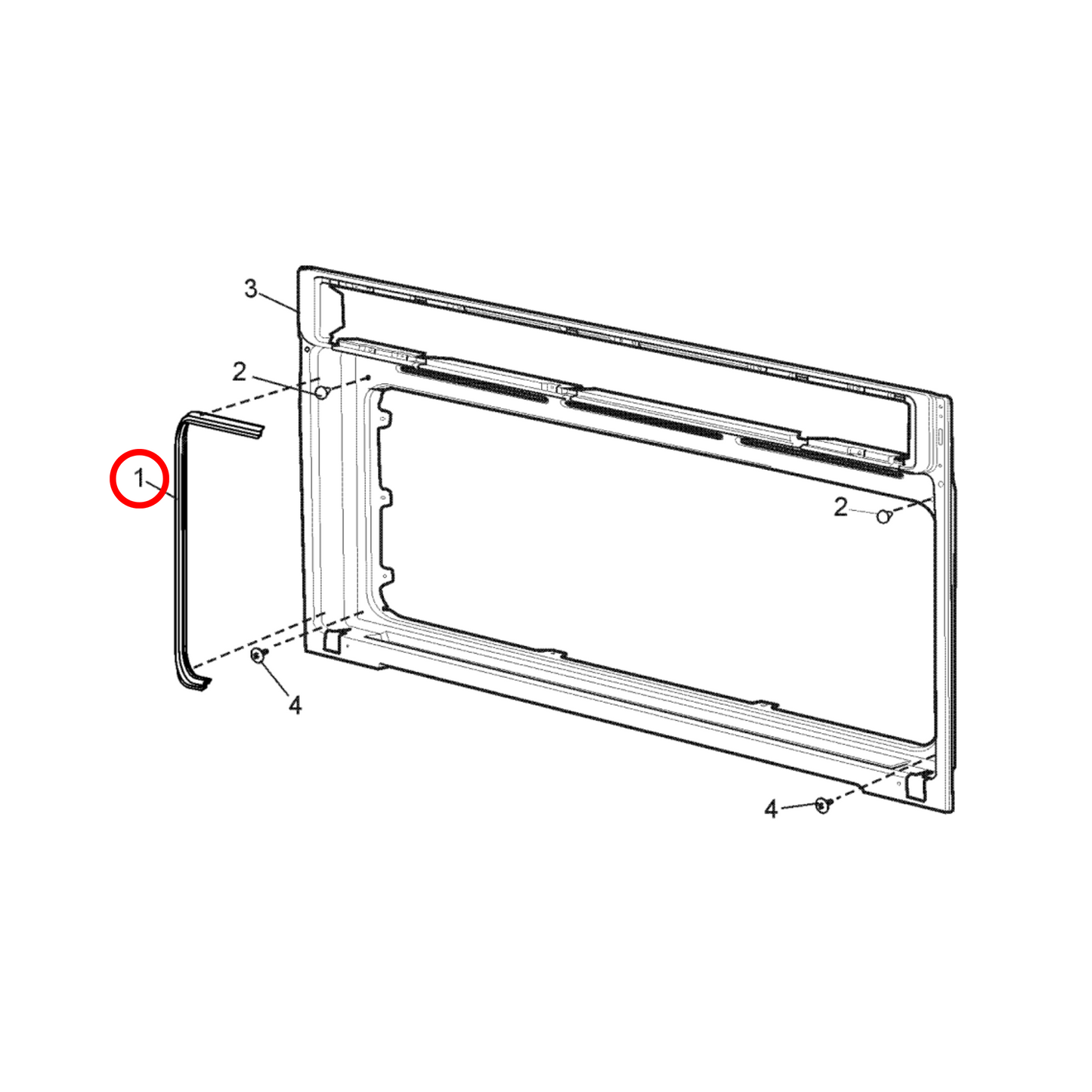 4055470720 AEG, Electrolux, Westinghouse Oven Door Seal - 0208003461