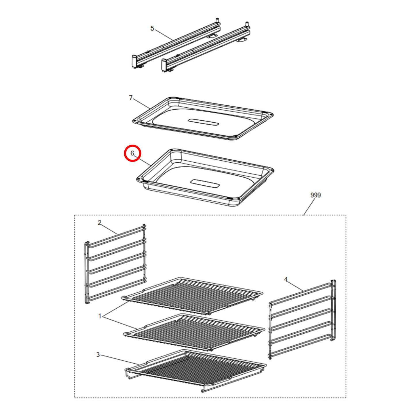 4055549796 Westinghouse Oven Grill Dish Enamel E100 Range - A12492001