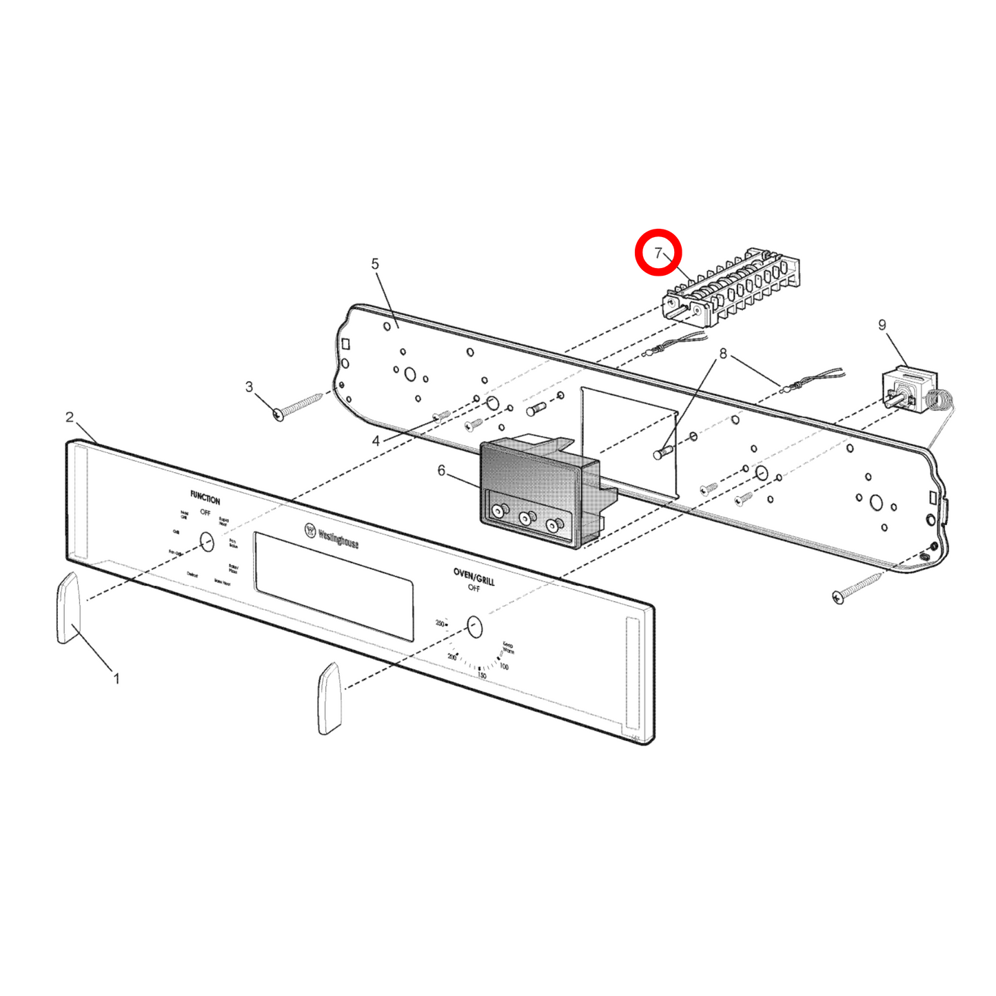 4055565024 Chef, Electrolux, Westinghouse Oven 5 Position Switch - 0534001738