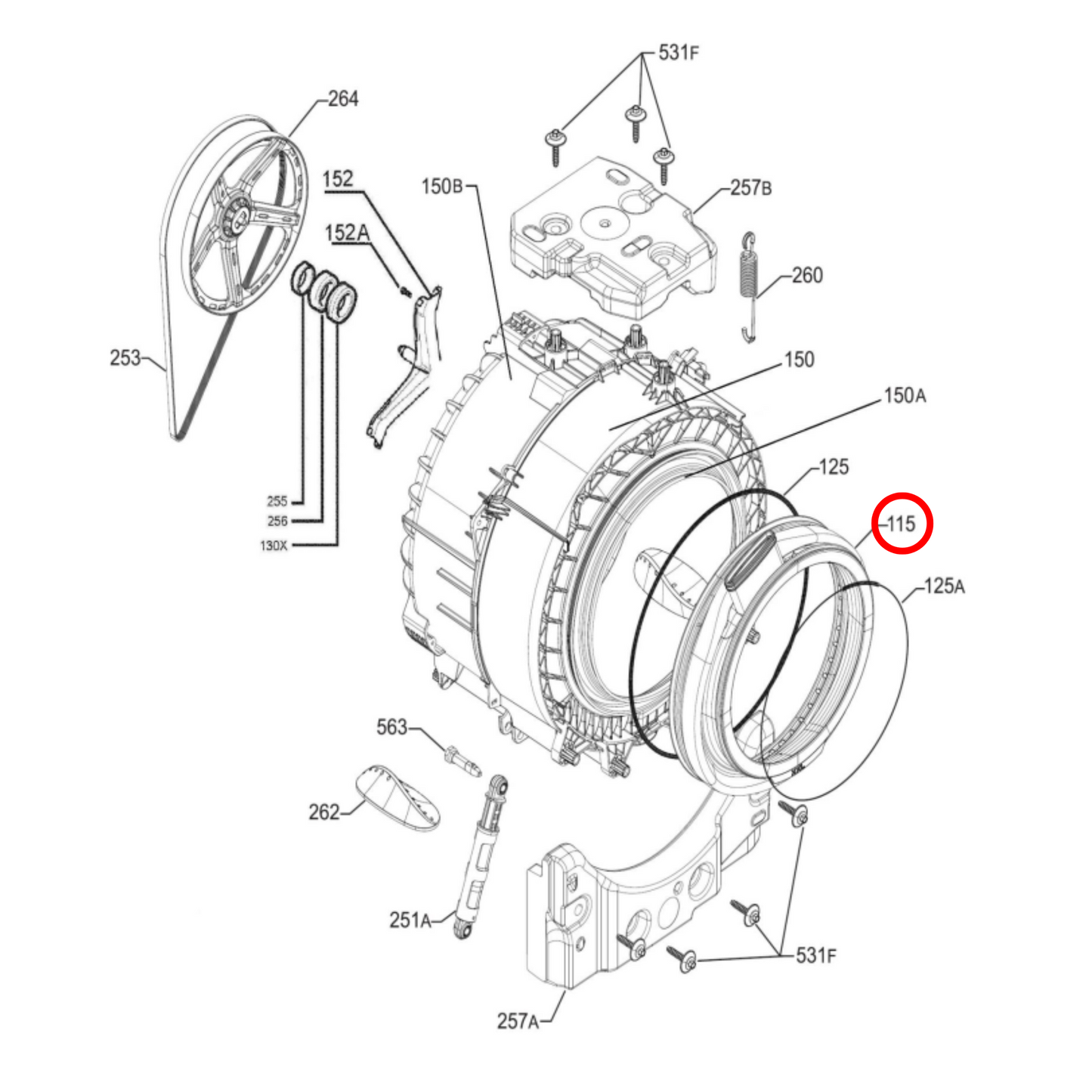 8588071200030 Simpson Front Load Washing Machine Door Seal - 4055690756