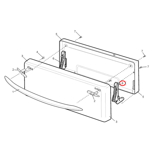 4055724316 Westinghouse Oven Grill Door Hinge - 0045001085