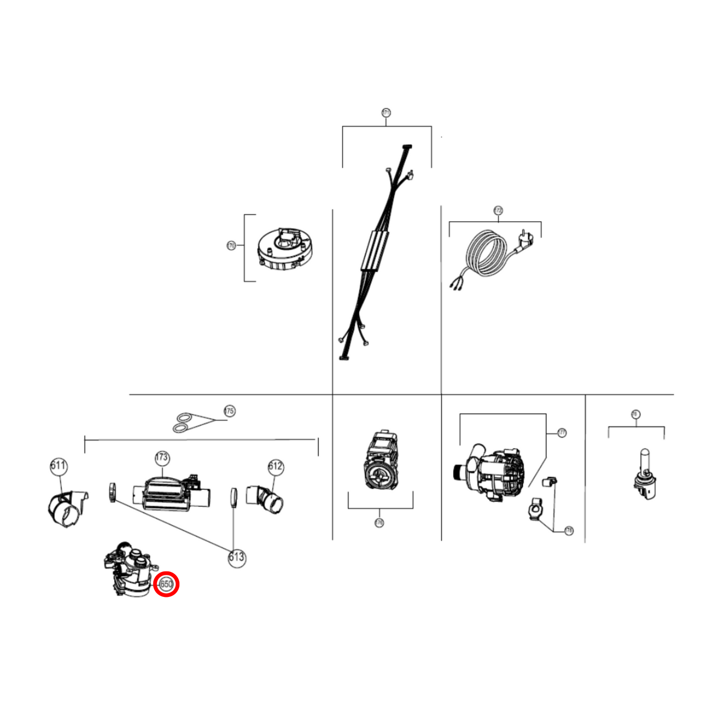 4055902029 Westinghouse Dishwasher 2 Way Diverter Valve Long Neck - 32029698