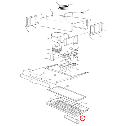 4055919940 Chef, Westinghouse Rangehood Light Diffuser Cover Oval 40W - 0600001017