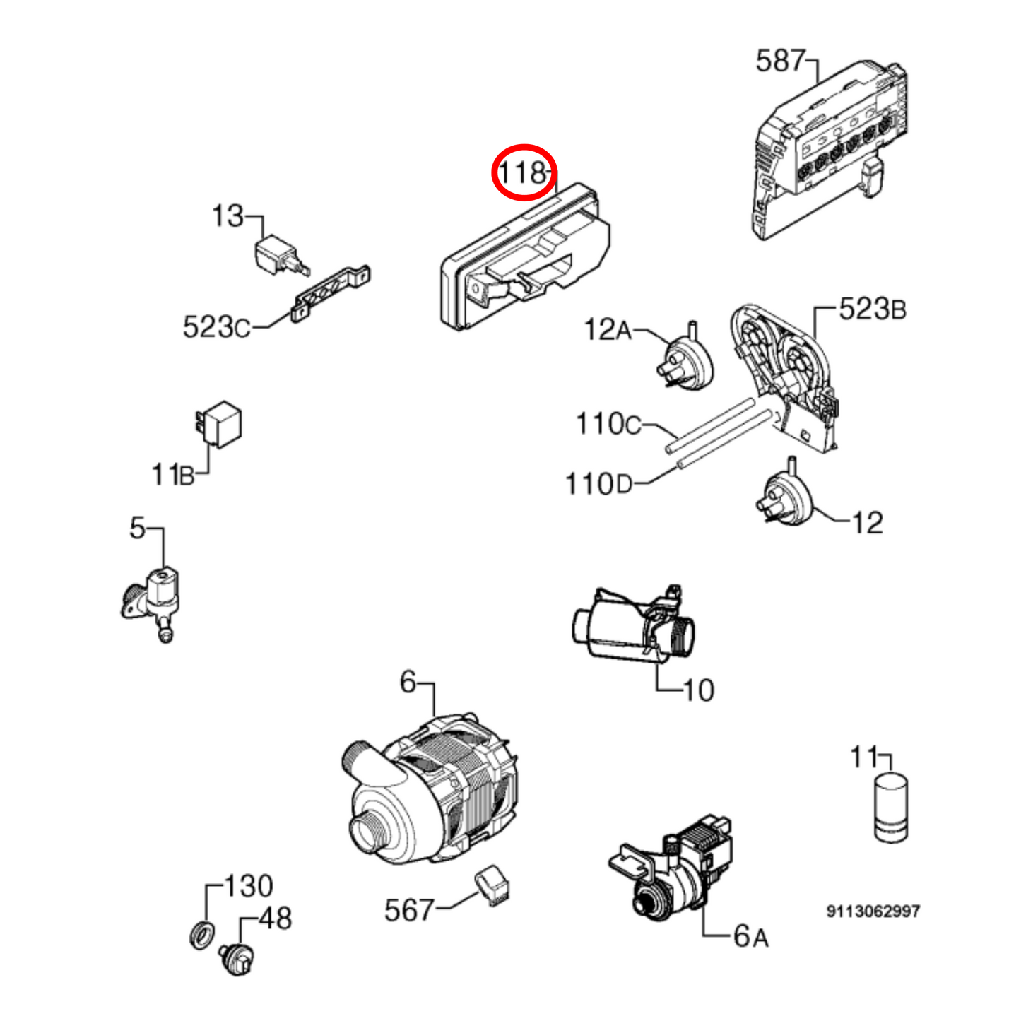4071358131 Electrolux Dishwasher Detergent Dispenser - 50285882002