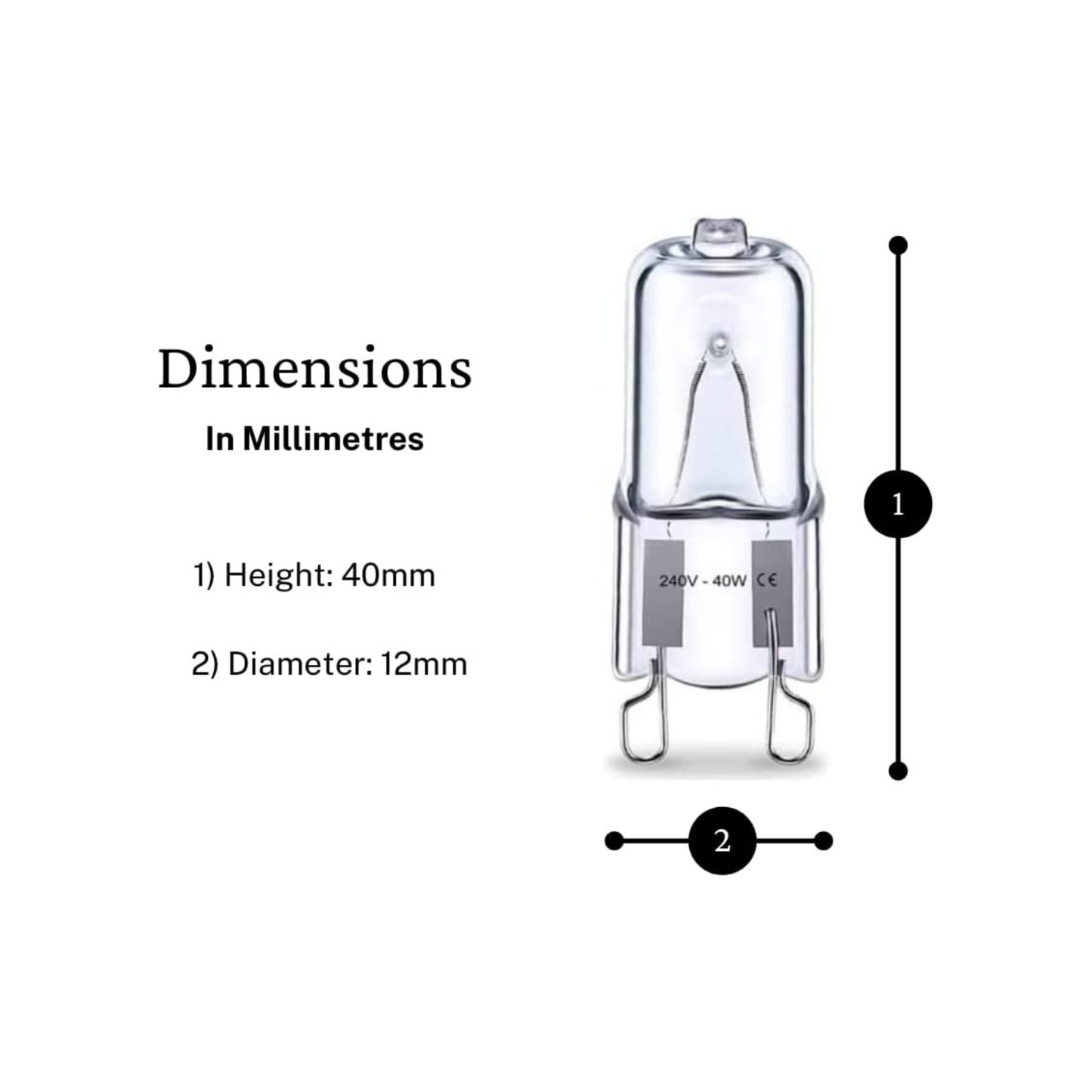 40W G9 AEG, Electrolux Oven Halogen Lamp 300C - 8085641028
