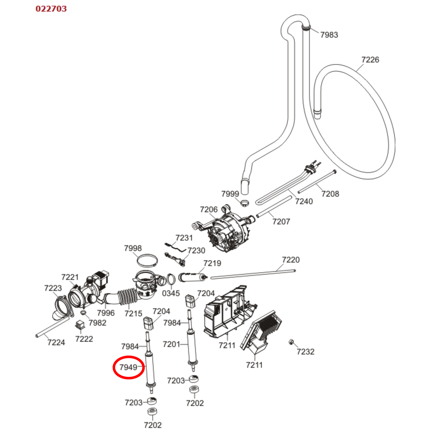 415390 Asko Washing Machine Tub Shock Absorber