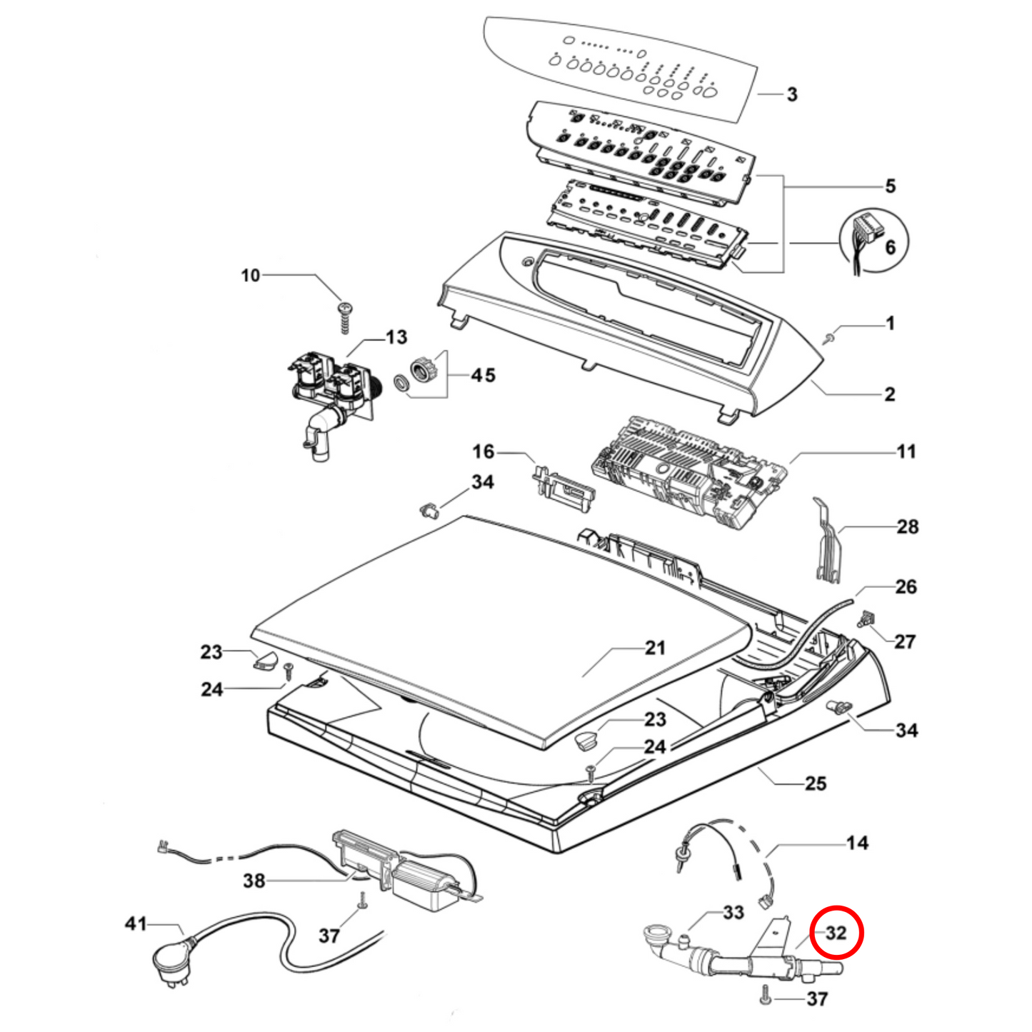 420143P Fisher & Paykel Top Load Washing Machine Nozzle Assembly