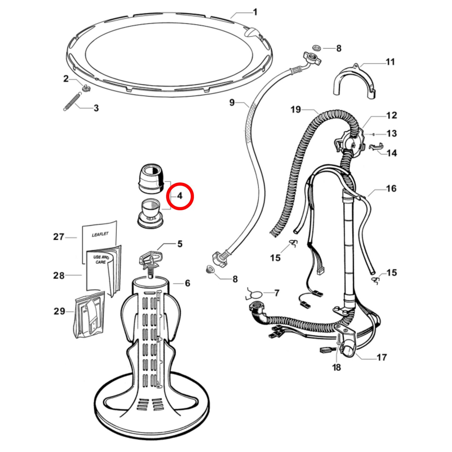 426993P Fisher & Paykel Top Load Washing Machine Agitator Dispenser Cup