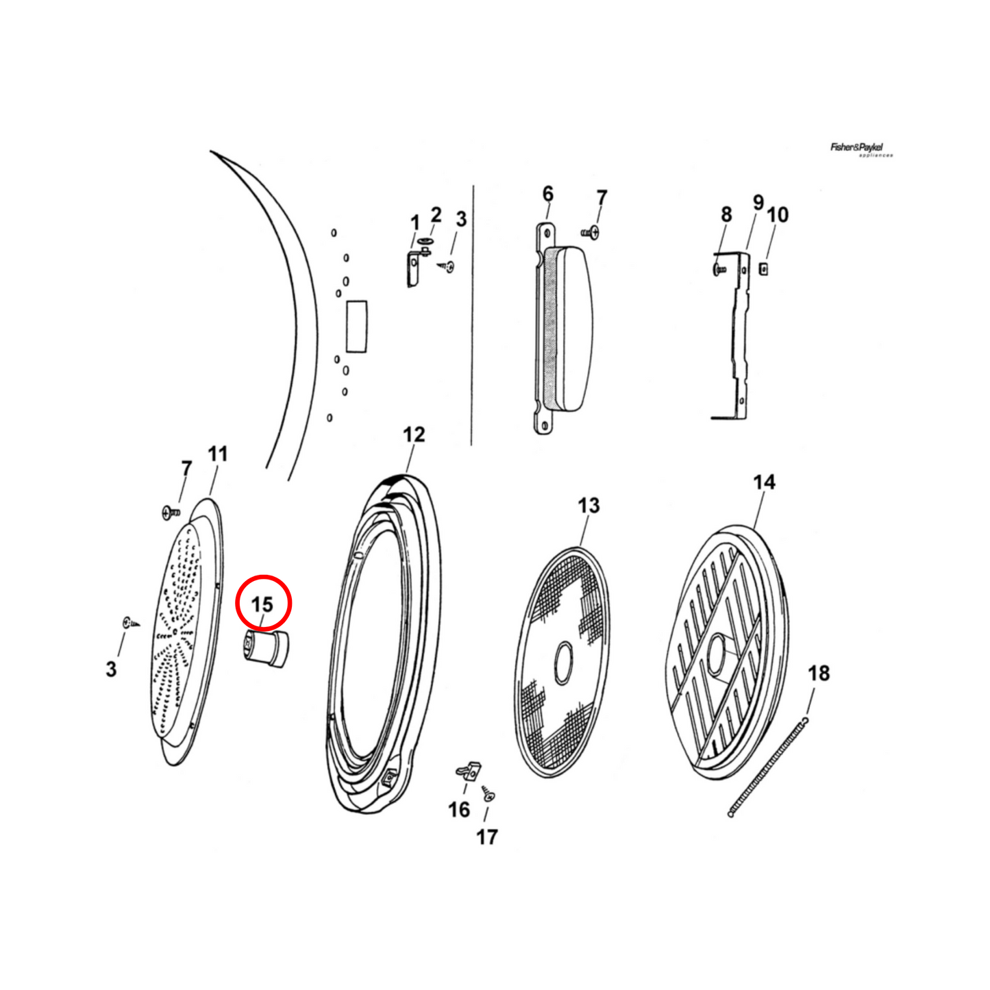 427197 Fisher & Paykel Venting Dryer Grille Spigot