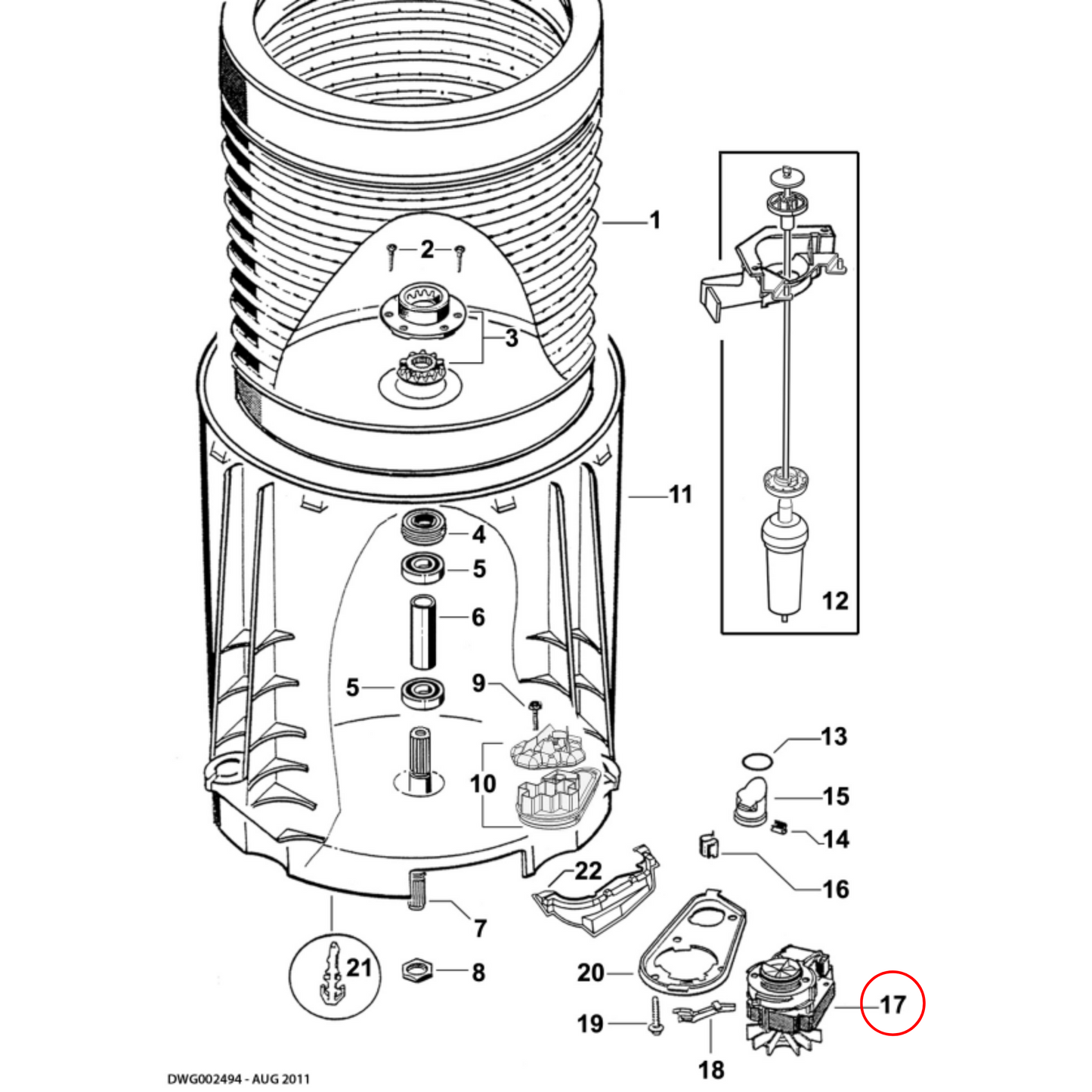 430144 Fisher & Paykel Washing Machine Water Motor Drain Pump - 420324P