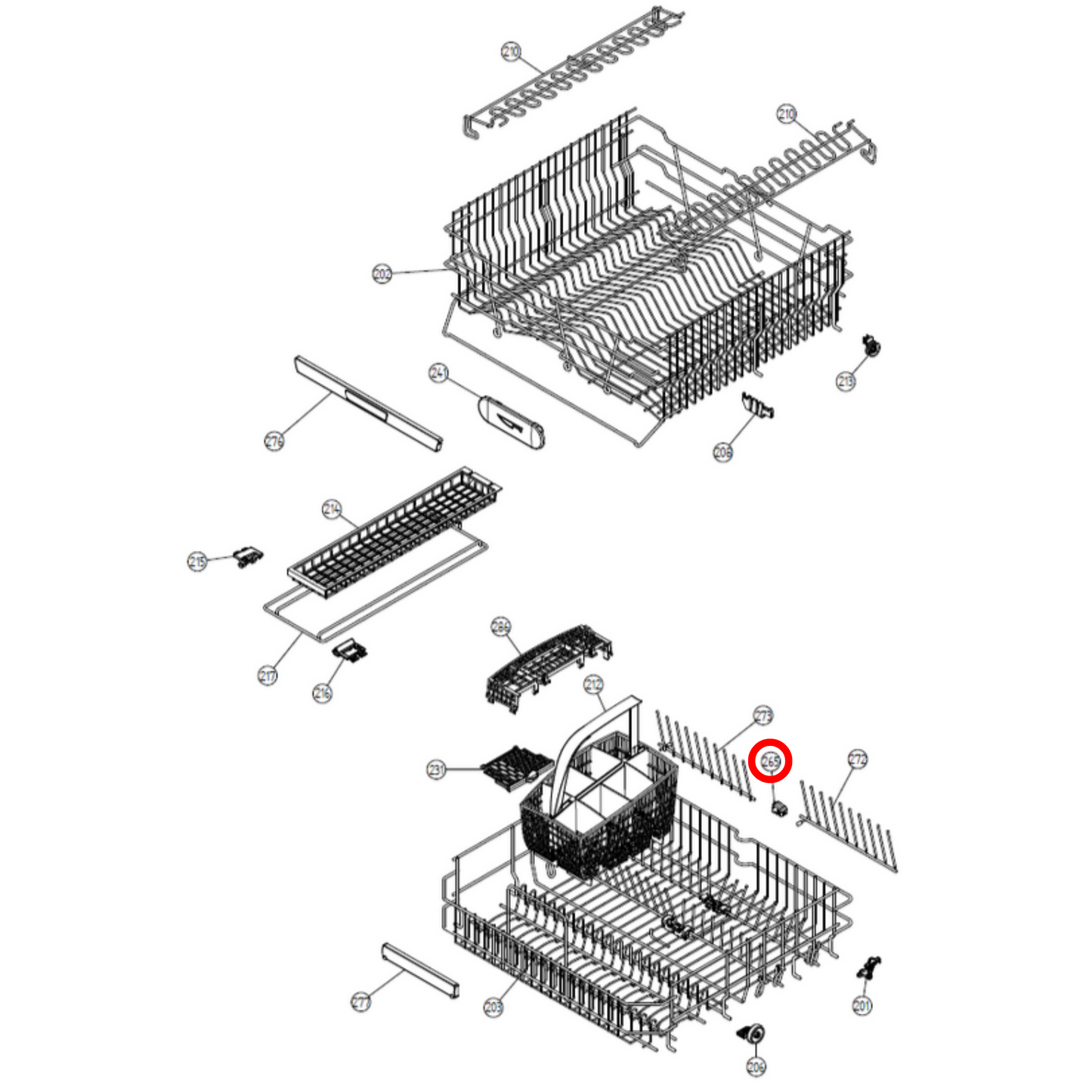 646622 Asko Dishwasher Bottom Plate Rack Holder Short - 484431