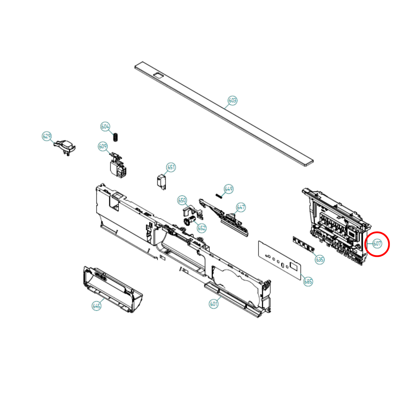 499655 Asko Dishwasher PCB Control Unit Assembly
