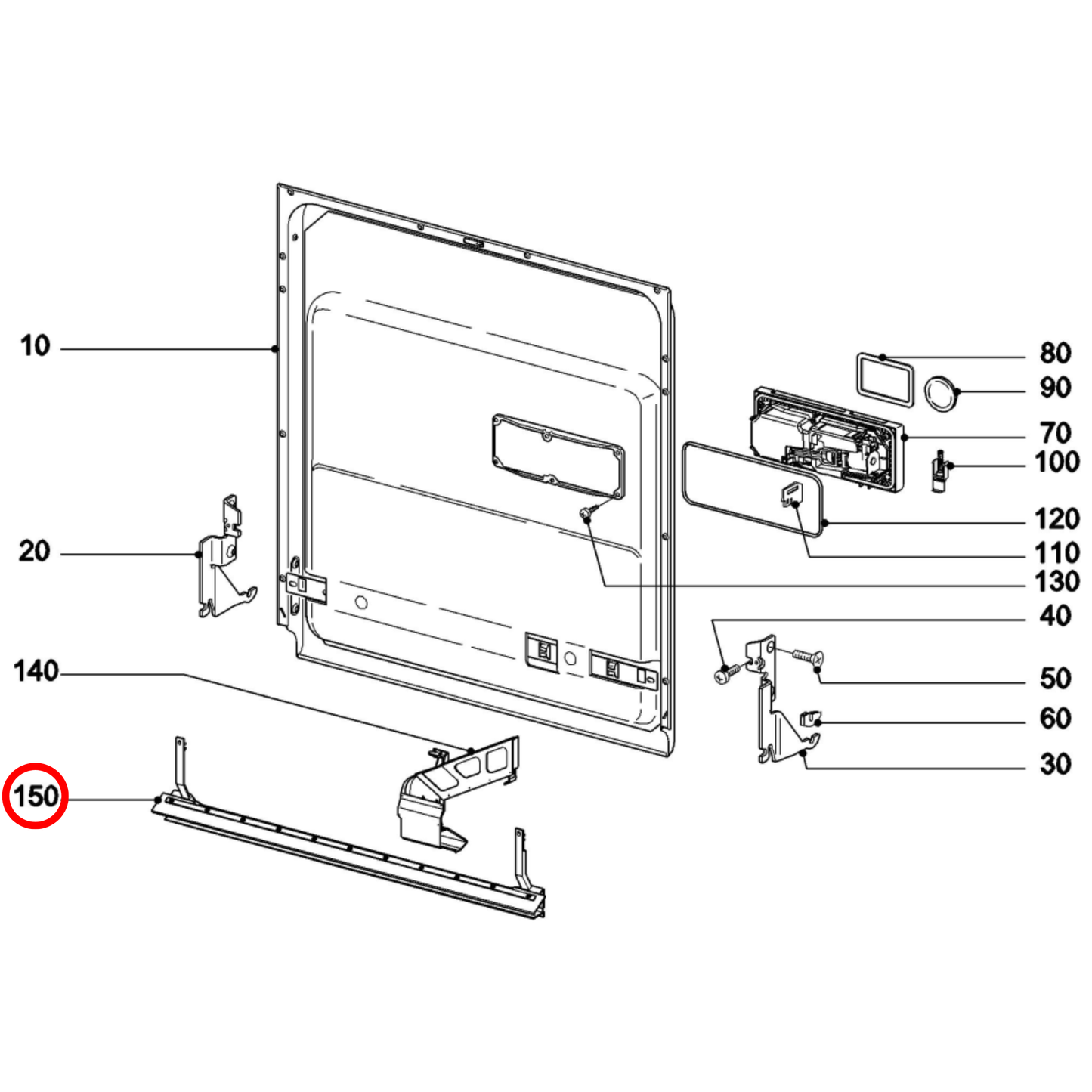 12819810 Miele Dishwasher Bottom Door Seal - 6451246