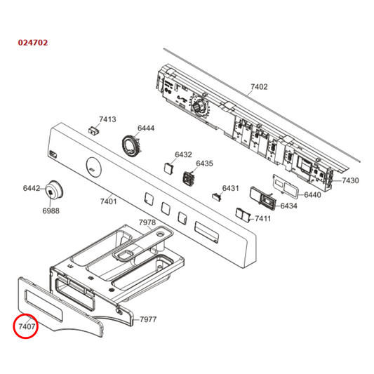 503239 Asko Dyer, Washing Machine Soap Dispenser Handle Cover