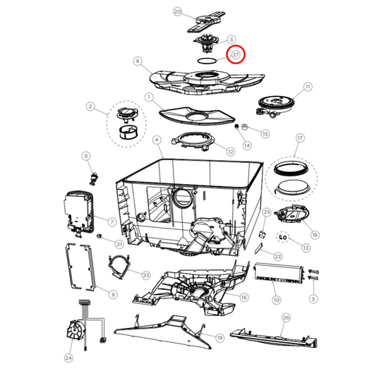 510727 Fisher & Paykel Dishwasher Rotor Motor O Ring