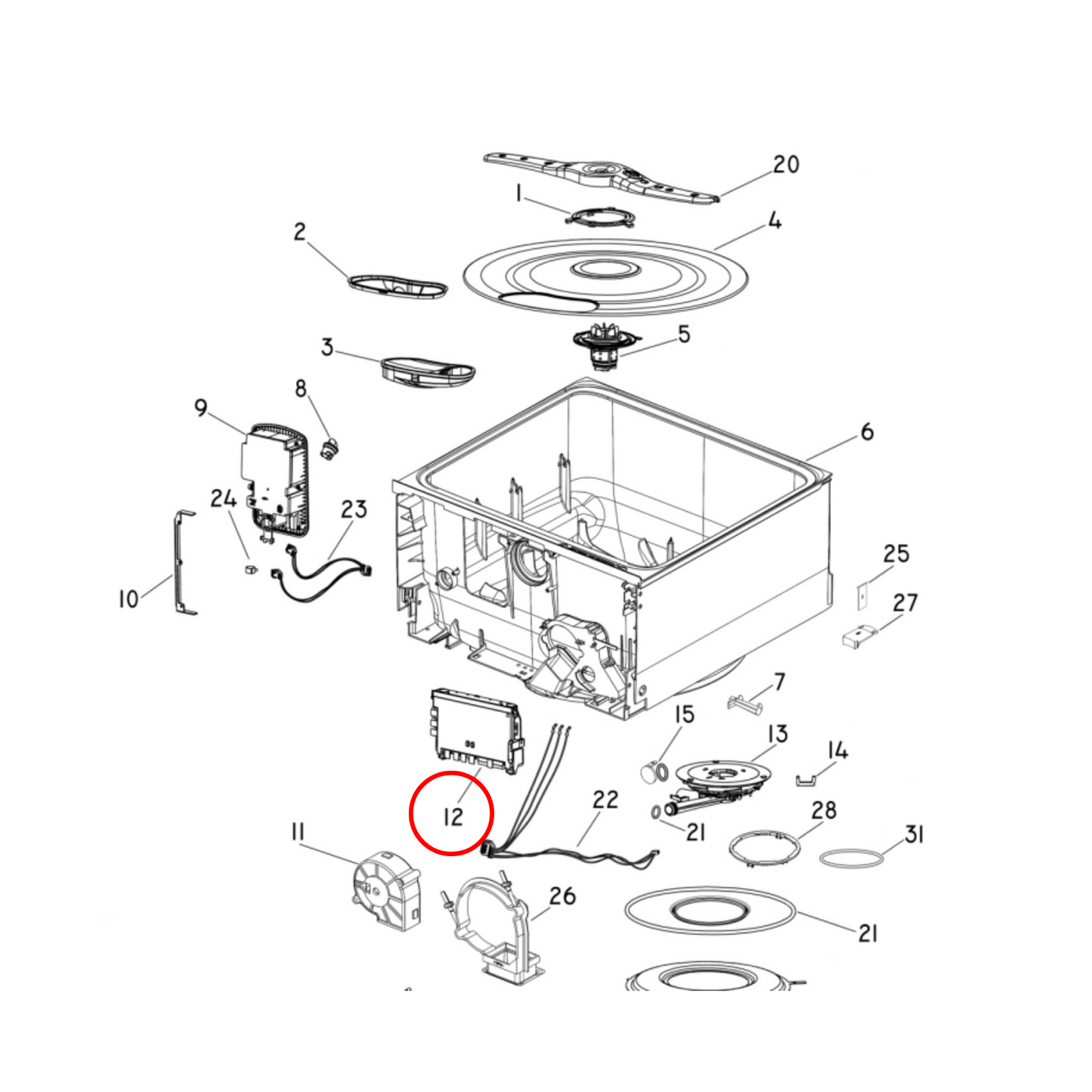 522843NAP Fisher & Paykel Dishdrawer Control PCB - 527715NAP