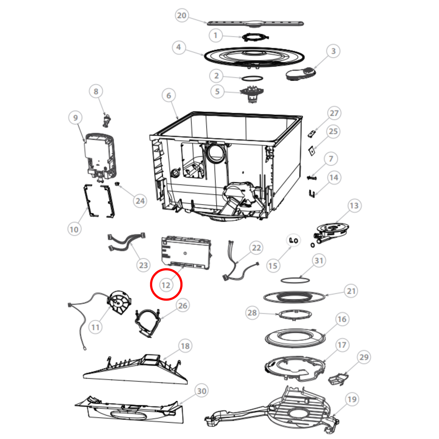 523727NAP Fisher & Paykel Dishwasher Control PCB Board