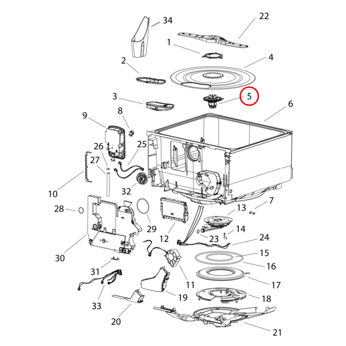 524185P Fisher & Paykel Dishwasher Motor Rotor Assembly PH3 - 525884P, 524307P