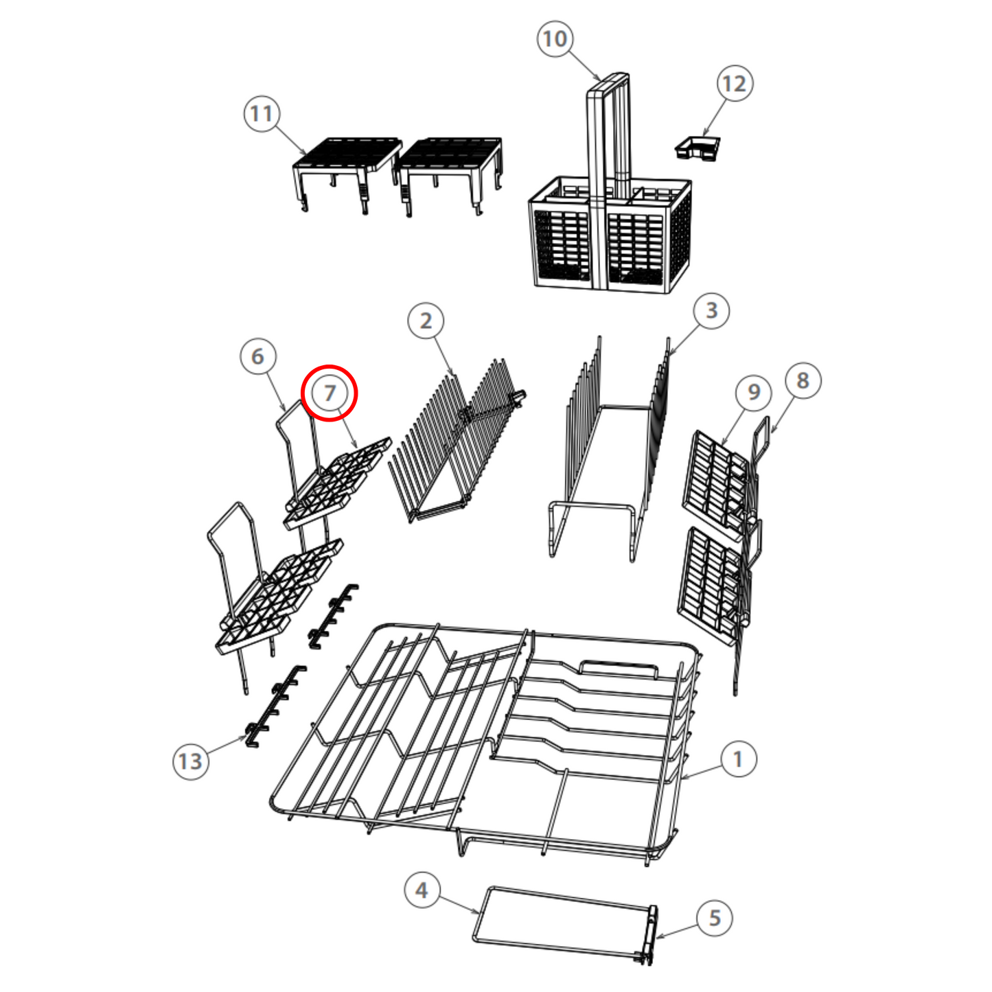 524471 Fisher & Paykel Dishwasher Cup Rack Angle 100MM