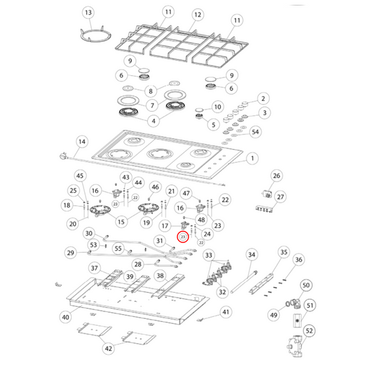 533145 Fisher & Paykel Cooktop Hob Electrode 630MM