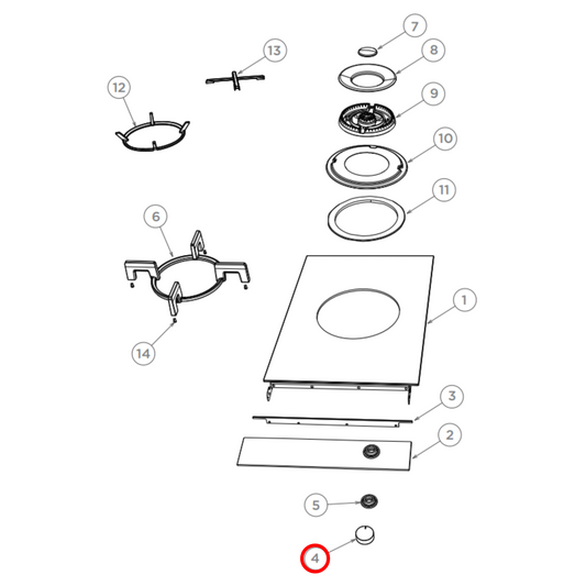 533796 Fisher & Paykel Cooktop Knob Assembly