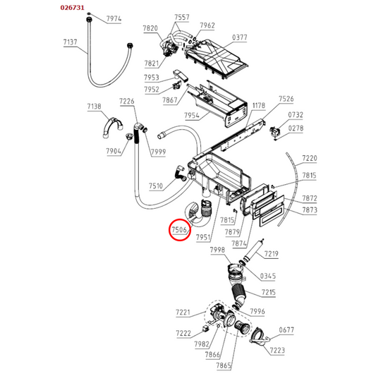 536184 Asko Washing Machine Detergent Tub Hose