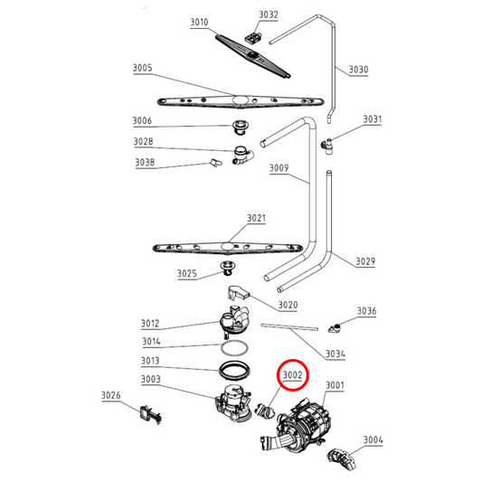 545949 Asko Dishwasher Hose And Clamp For Circulation Pump